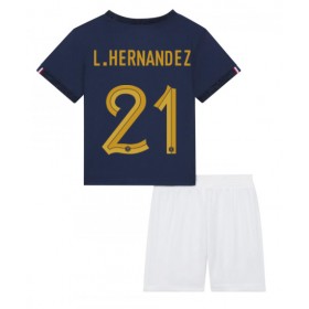 Frankrike Lucas Hernandez #21 Hemmakläder Barn VM 2022 Kortärmad (+ Korta byxor)